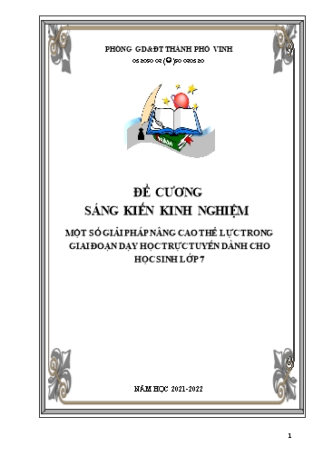 Đề cương Sáng kiến kinh nghiệm Một số giải pháp nâng cao thể lực trong giai đoạn dạy học trực tuyến dành cho học sinh Lớp 7