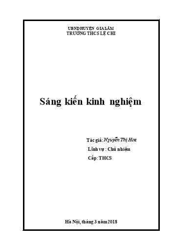 Sáng kiến kinh nghiệm Một số biện pháp giáo dục đạo đức cho học sinh ở trường THCS