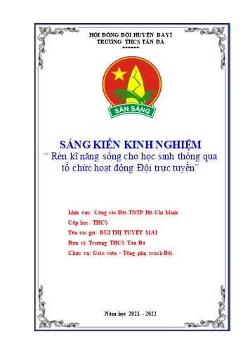 SKKN Rèn kĩ năng sống cho học sinh thông qua tổ chức hoạt động Đội trực tuyến