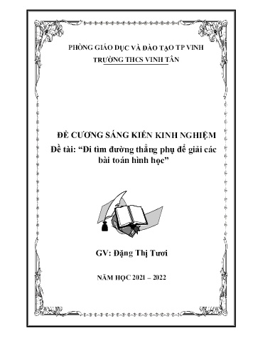 Đề cương SKKN Đi tìm đường thẳng phụ để giải các bài toán hình học